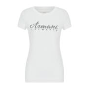 Katoenen Crew Neck T-Shirt Armani Exchange , White , Dames