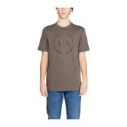 Klassieke katoenen T-shirtcollectie Armani Exchange , Brown , Heren