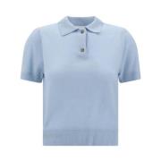 Elegant Cashmere Polo Sweater Allude , Blue , Dames