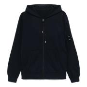 Blauwe Hoodie met Lenszak C.p. Company , Blue , Heren