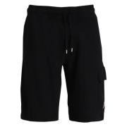 Zwarte Fleece Cargo Shorts C.p. Company , Black , Heren