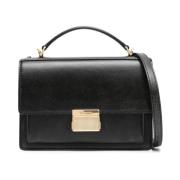 Chique Zwarte Leren Handtas Golden Goose , Black , Dames