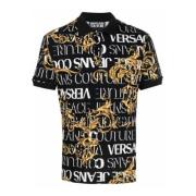 Polo Met Barocco Print En Korte Mouwen Versace Jeans Couture , Multico...