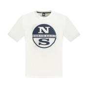 Klassiek Wit Katoenen Crew Neck T-Shirt North Sails , White , Heren