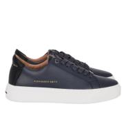 Blauwe Lage Sneakers met Logo Alexander Smith , Blue , Heren