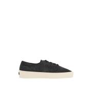 Zwarte Suède Minimalistische Sneakers Fear Of God , Black , Heren