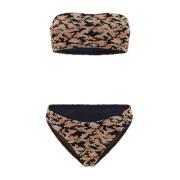 Gestructureerde Bandeau Badpak met Bandjes Zimmermann , Multicolor , D...