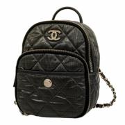 Pre-owned Nylon backpacks Chanel Vintage , Black , Dames