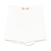 Witte Shorts met Zakken en Hardware Elisabetta Franchi , White , Dames