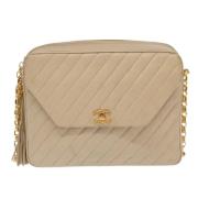 Pre-owned Leather chanel-bags Chanel Vintage , Beige , Dames