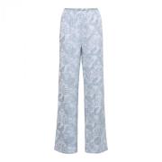 Blauwe Jacquard Wijde Broek &Co Woman , Blue , Dames