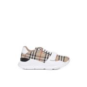 Beige Sneakers met Vintage Check Patroon Burberry , Beige , Heren