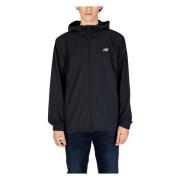 Zwarte Zip-Up Hoodie met Zakken New Balance , Black , Heren