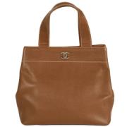 Pre-owned Leather handbags Chanel Vintage , Brown , Dames