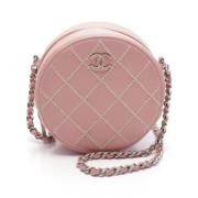 Pre-owned Leather crossbody-bags Chanel Vintage , Pink , Dames