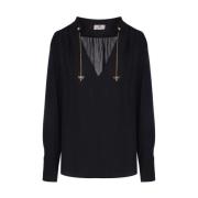 Zwarte Shirt voor Vrouwen Elisabetta Franchi , Black , Dames