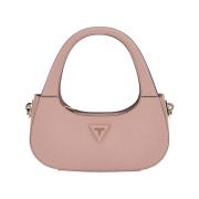 Roze Handtas met Gouden Logo Guess , Pink , Dames