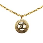 Pre-owned Metal necklaces Chanel Vintage , Yellow , Dames