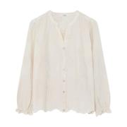 Lange Mouw Blouse Sofina Model Gustav , White , Dames