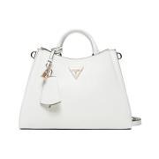 Witte leren handtas met gouden details Guess , White , Dames