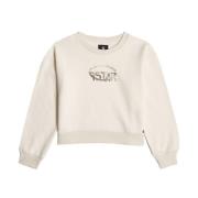 Logo Loose Sweater voor Vrouwen G-star , White , Dames