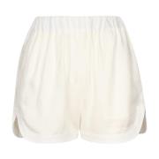 Witte Linnen Shorts met Zijopeningen Pinko , White , Dames