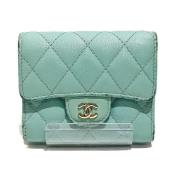 Pre-owned Leather wallets Chanel Vintage , Blue , Dames