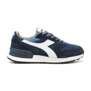 Blauwe Sneakers Paneelontwerp Logopatch Diadora , Blue , Heren