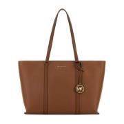 Grote Karamel Leren Winkel Tas Michael Kors , Brown , Dames