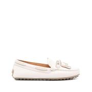 Beige Amandelteen Leren Schoenen Tod's , White , Dames