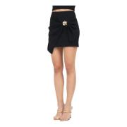 Zwarte Asymmetrische Gedrapeerde Rok Elisabetta Franchi , Black , Dame...