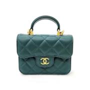 Pre-owned Leather handbags Chanel Vintage , Blue , Dames