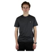 Grijze Borstlogo T-shirt Stone Island , Black , Heren