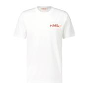 T-shirt met logo print Marni , White , Heren