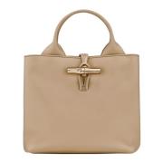 Root Gold-Tone Calfskin Tassen Longchamp , Beige , Dames