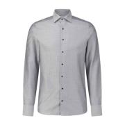 Elegant Slim-Fit Overhemd met Fijn Patroon Stenströms , Gray , Heren