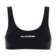 Stretch Nylon Zwarte Beha Jil Sander , Black , Dames