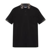 Polo met logo Versace Jeans Couture , Black , Heren