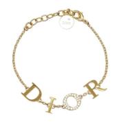 Pre-owned Metal bracelets Dior Vintage , Yellow , Dames