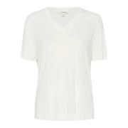 Losvallende V-hals Top Gebroken Wit Soaked in Luxury , White , Dames