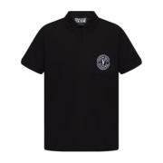 Polo met logo Versace Jeans Couture , Black , Heren