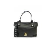 Zwarte en Gouden Leren Handtas Gehamerd Patroon John Richmond , Black ...