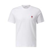 Logo T-shirt, Klassiek Katoenen Tee Ami Paris , White , Heren