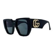 Stijlvolle zwarte zonnebril met grijze lenzen Gucci , Black , Dames