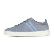 Veloursleren Sneakers Witte Zool Italië Hogan , Blue , Heren