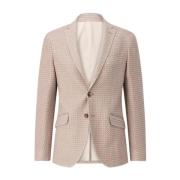 Moderne Katoenen Webpatroon Slim-Fit Blazer Etro , Beige , Heren