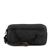 Pre-owned Leather clutches Louis Vuitton Vintage , Black , Dames