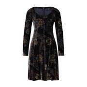 Fluwelen A-lijn Jurk met Paisley Patroon Etro , Black , Dames