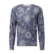 Luxe Paisley Kasjmier Zijde Trui Etro , Blue , Heren