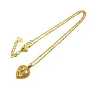 Pre-owned Metal necklaces Dior Vintage , Yellow , Dames